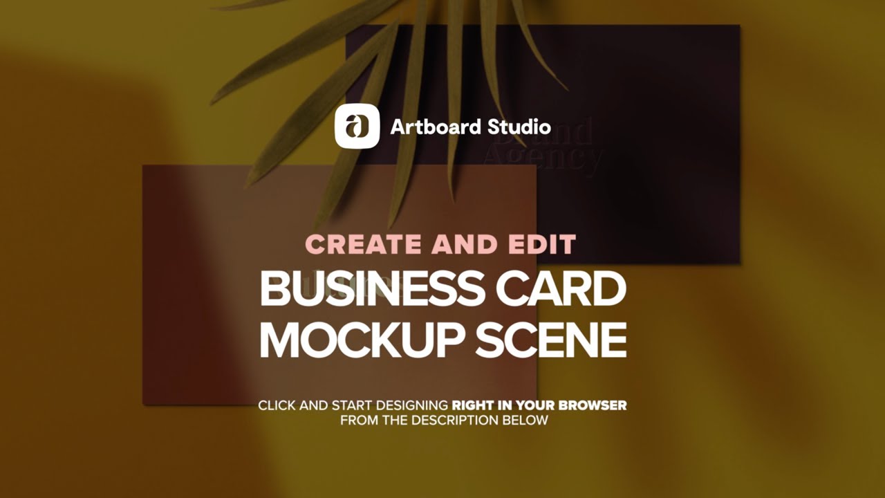 Create And Edit Business Card Mockup Scene