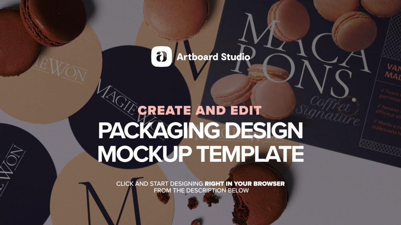 Create Packaging Mockup Template For Macarons